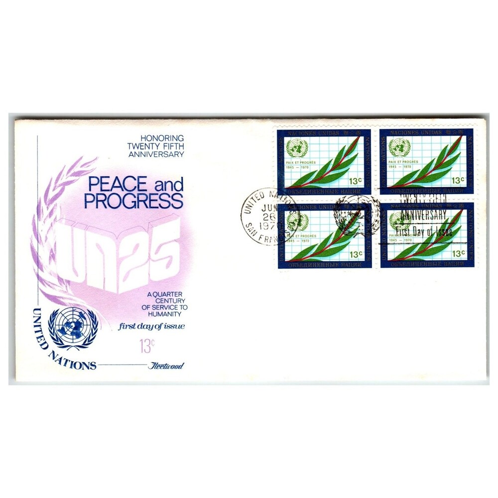 UN First Day Cover 1970 San Francisco 25th Anniversary Scott #196